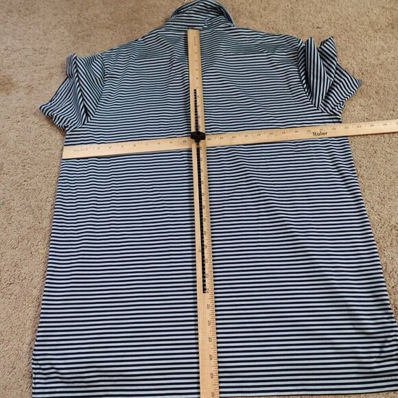 RLX Ralph Lauren Polo Shirt Large Blue Striped U.S. Open 2020 Winged Foot - Picture 5 of 7